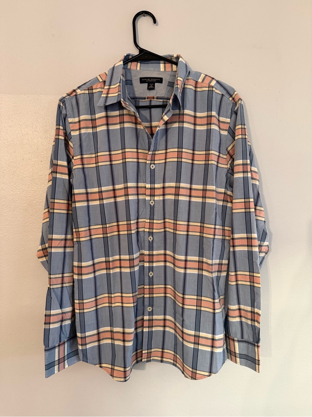 Banana Republic Soft Wash Plaid Cotton Shirt — Men’s M - 15-15.5